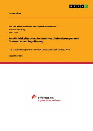 Cover of the book Persönlichkeitsschutz im Internet. Anforderungen und Grenzen einer Regulierung by Anika Barton
