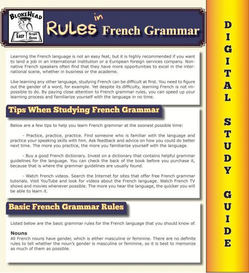 Cover of the book Rules In French Grammar ( Blokehead Easy Study Guide) by The Blokehead, Yap Kee Chong