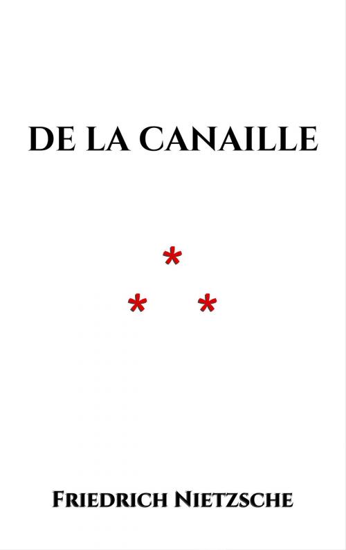 Cover of the book De la canaille by Friedrich Nietzsche, Edition du Phoenix d'Or