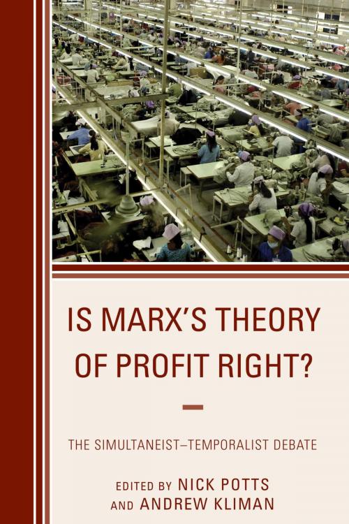 Cover of the book Is Marx's Theory of Profit Right? by Andrew Kliman, Robert Paul Wolff, Chris Byron, Alan Freeman, Simon Mohun, Nick Potts, Roberto Veneziani, Lexington Books