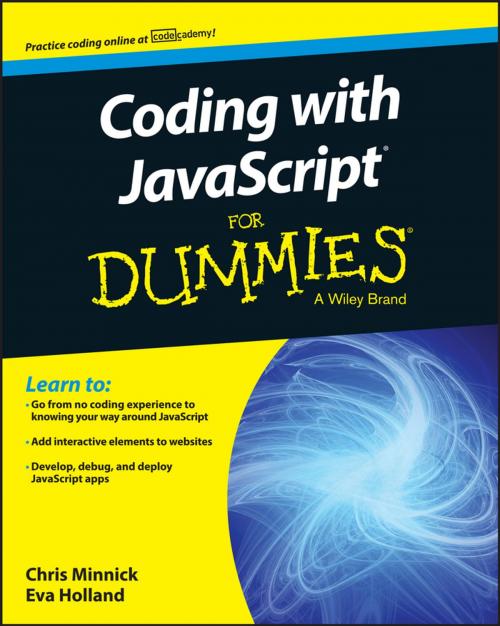 Cover of the book Coding with JavaScript For Dummies by Chris Minnick, Eva Holland, Wiley