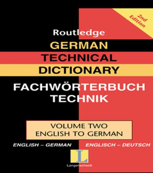 Cover of the book German Technical Dictionary (Volume 2) by Routledge, Taylor and Francis