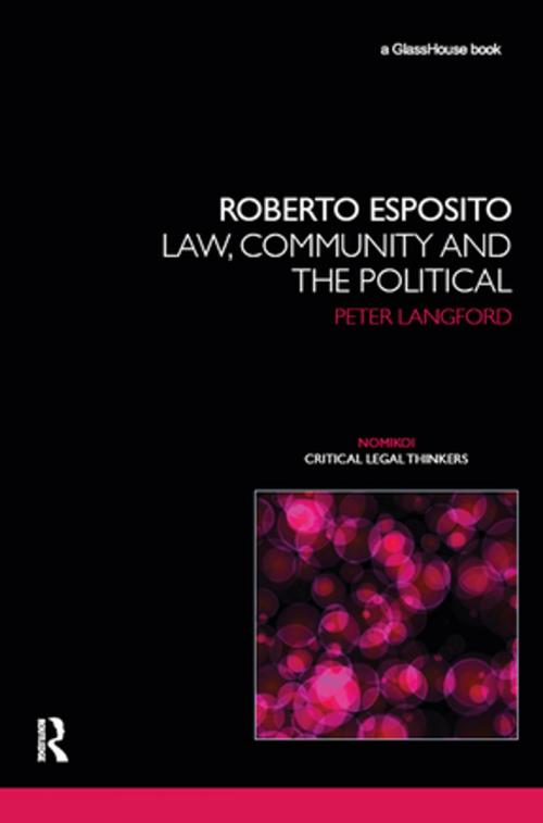 Cover of the book Roberto Esposito by Peter Langford, Taylor and Francis