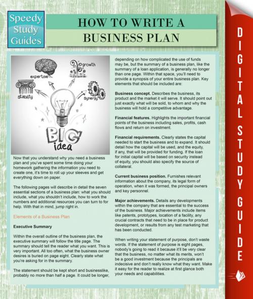 Cover of the book How To Write A Business Plan (Speedy Study Guides) by Speedy Publishing, Speedy Publishing LLC