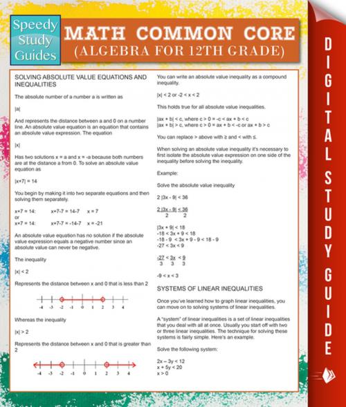 Cover of the book Math Common Core (Algebra for 12th Grade) (Speedy Study Guides) by Speedy Publishing, Speedy Publishing LLC