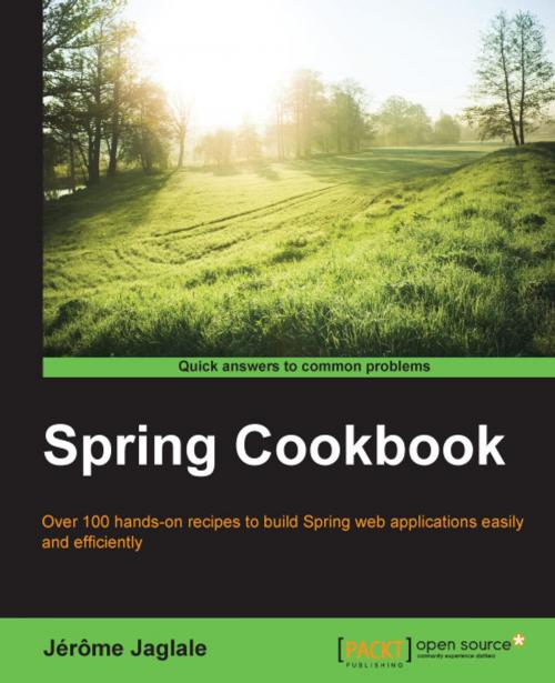 Cover of the book Spring Cookbook by Jérôme Jaglale, Packt Publishing