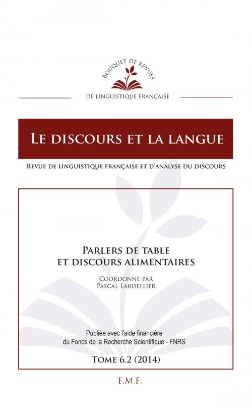 Cover of the book Parlers de table et discours alimentaires by Pascal Lardellier, EME éditions