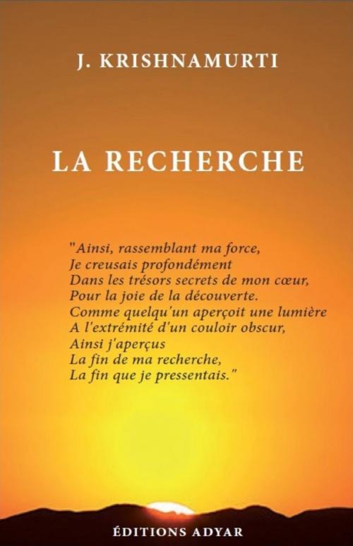 Cover of the book La Recherche by Jiddu KRISHNAMURTI, ADYAR