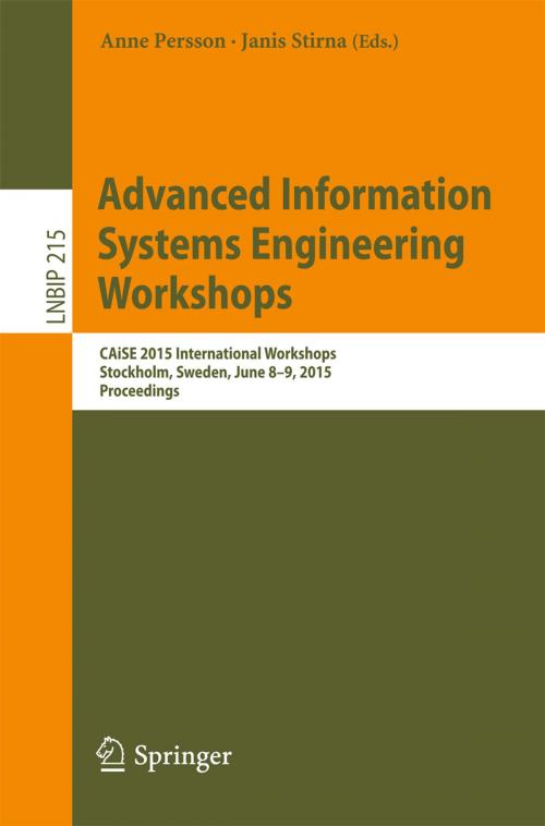 Cover of the book Advanced Information Systems Engineering Workshops by , Springer International Publishing