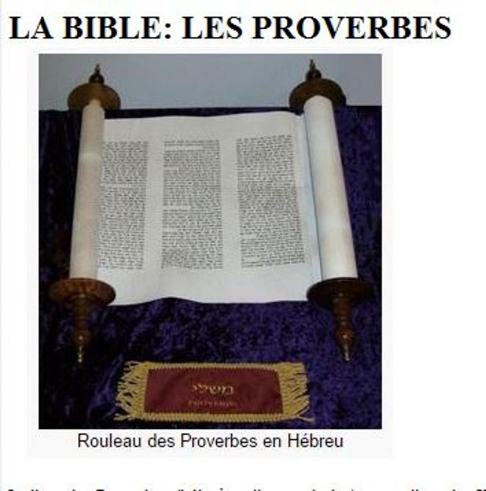 Big bigCover of LA BIBLE, LES PROVERBES