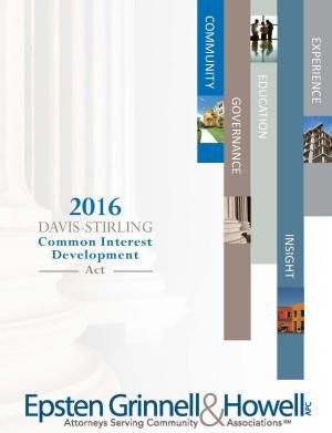 Cover of 2016 Davis-Stirling Common Interest Development Act