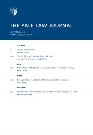 Book cover of Yale Law Journal: Volume 125, Number 1 - October 2015
