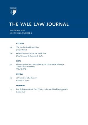 Book cover of Yale Law Journal: Volume 125, Number 2 - November 2015
