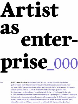 Cover of Artist as enterprise