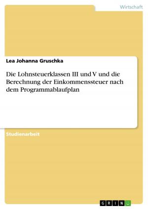 Cover of the book Die Lohnsteuerklassen III und V und die Berechnung der Einkommenssteuer nach dem Programmablaufplan by Linda Wagner