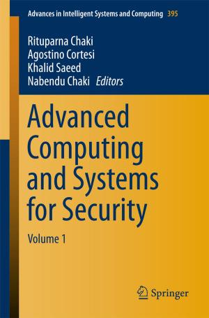 Cover of the book Advanced Computing and Systems for Security by Abhijit Mitra, Sufia Zaman