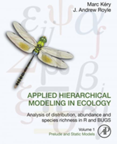 Cover of the book Applied Hierarchical Modeling in Ecology: Analysis of distribution, abundance and species richness in R and BUGS by Marc Kery, J. Andrew Royle, Elsevier Science