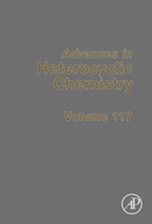 Cover of the book Advances in Heterocyclic Chemistry by Eric Scriven, Christopher A. Ramsden, Elsevier Science