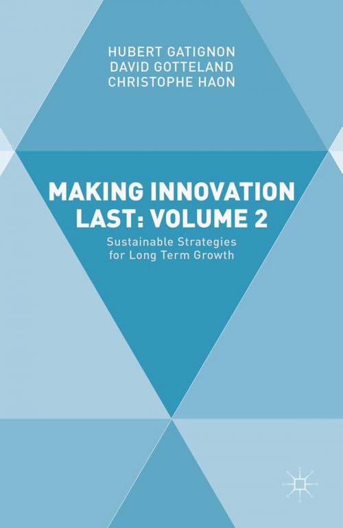Cover of the book Making Innovation Last: Volume 2 by Christophe Haon, David Gotteland, Hubert GATIGNON, Palgrave Macmillan UK