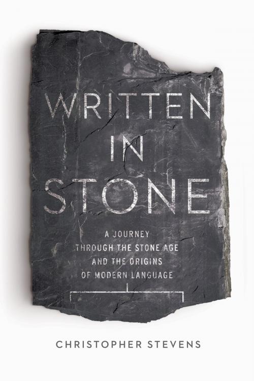Cover of the book Written in Stone: A Journey Through the Stone Age and the Origins of Modern Language by Christopher Stevens, Pegasus Books