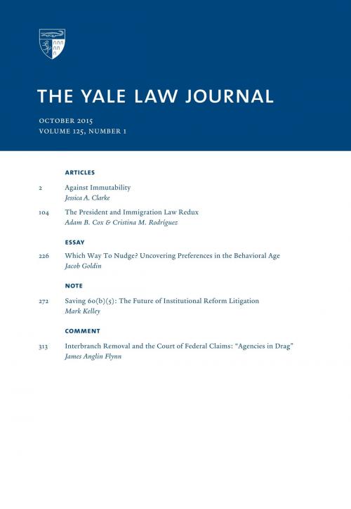 Cover of the book Yale Law Journal: Volume 125, Number 1 - October 2015 by Yale Law Journal, Quid Pro, LLC