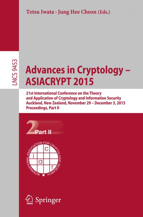 Cover of the book Advances in Cryptology – ASIACRYPT 2015 by , Springer Berlin Heidelberg