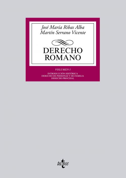 Cover of the book Derecho romano by José María Ribas Alba, Martín Serrano Vicente, Tecnos
