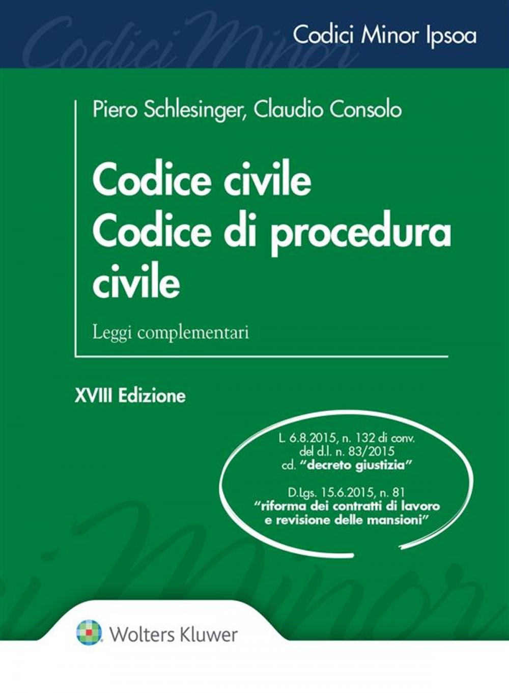 Big bigCover of Codice civile. Codice di procedura civile