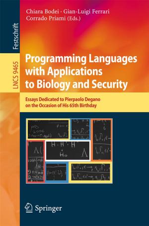 Cover of the book Programming Languages with Applications to Biology and Security by Steven M. Rooney, J.N. Campbell