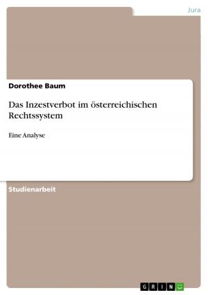 Cover of the book Das Inzestverbot im österreichischen Rechtssystem by Ralph Altherr