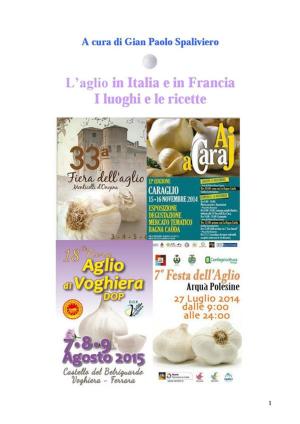 Book cover of L'aglio in Italia e in Francia - I luoghi e le ricette