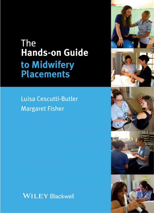 Cover of the book The Hands-on Guide to Midwifery Placements by Luisa Cescutti-Butler, Margaret Fisher, Wiley