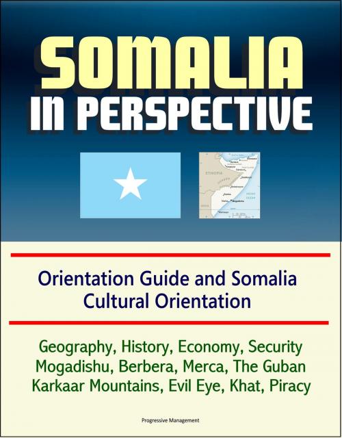 Cover of the book Somalia in Perspective: Orientation Guide and Somali Cultural Orientation: Geography, History, Economy, Security, Mogadishu, Berbera, Merca, The Guban, Karkaar Mountains, Evil Eye, Khat, Piracy by Progressive Management, Progressive Management