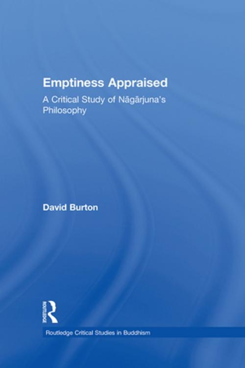 Cover of the book Emptiness Appraised by David F. Burton, Taylor and Francis