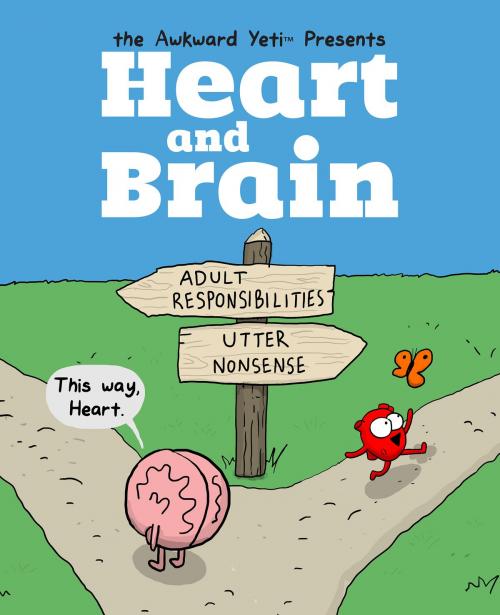 Cover of the book Heart and Brain by The Awkward Yeti, Nick Seluk, Andrews McMeel Publishing