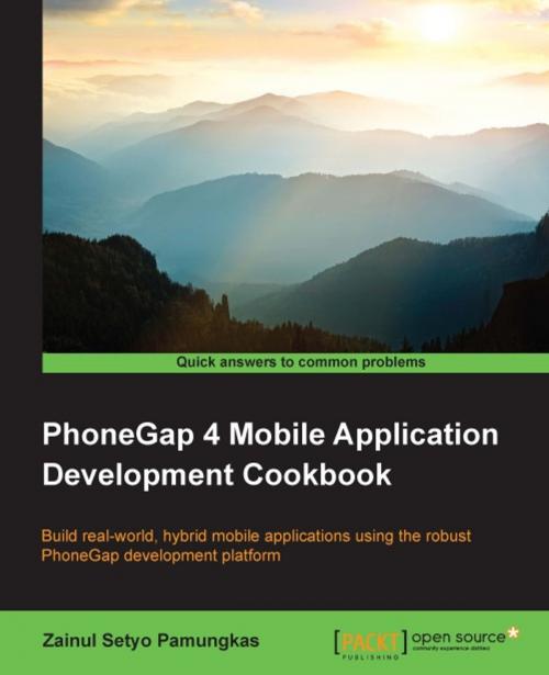 Cover of the book PhoneGap 4 Mobile Application Development Cookbook by Zainul Setyo Pamungkas, Packt Publishing