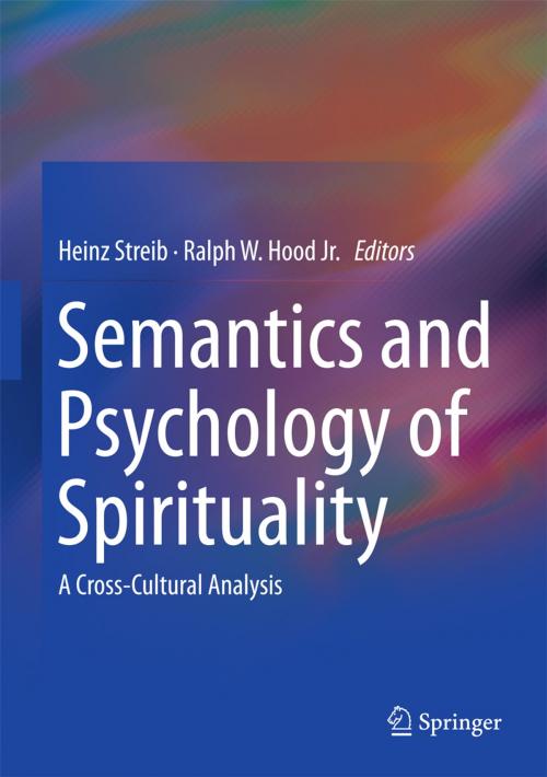 Cover of the book Semantics and Psychology of Spirituality by , Springer International Publishing
