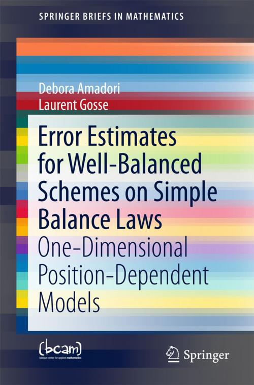 Cover of the book Error Estimates for Well-Balanced Schemes on Simple Balance Laws by Debora Amadori, Laurent Gosse, Springer International Publishing