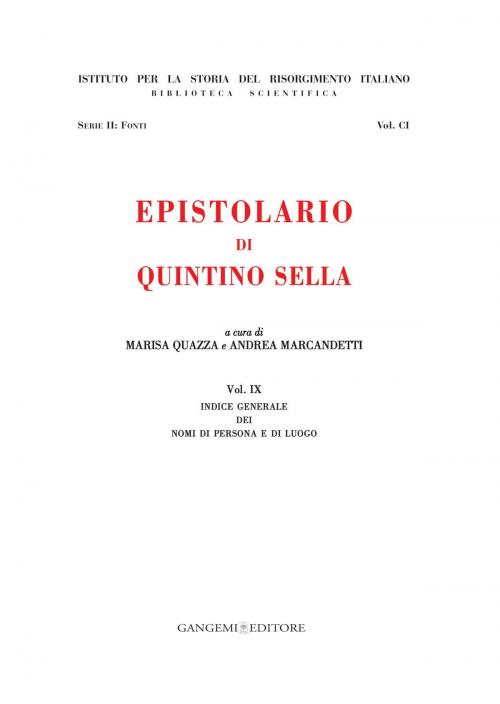 Cover of the book Epistolario di Quintino Sella by AA. VV., Gangemi Editore