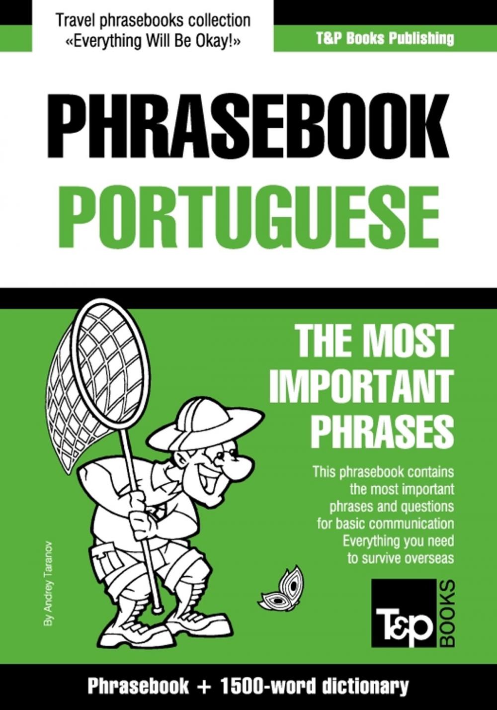Big bigCover of English-Portuguese phrasebook and 1500-word dictionary