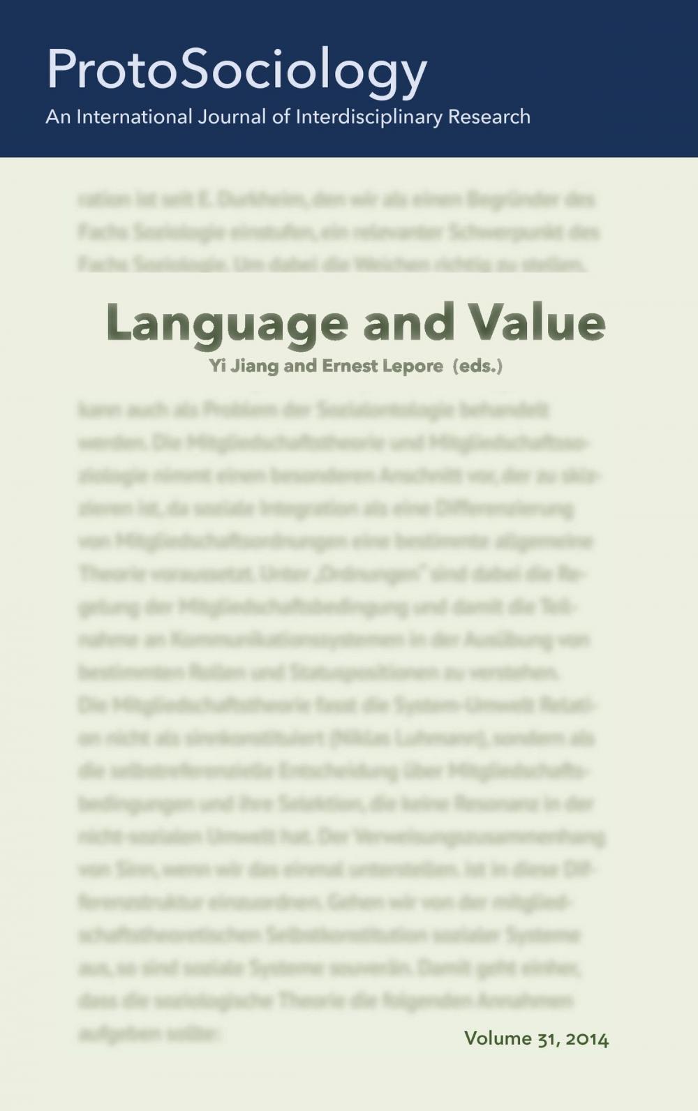 Big bigCover of Language and Value