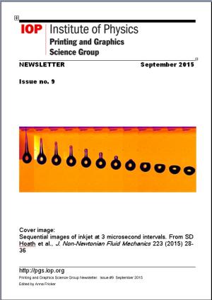 Book cover of Issue #9 Printing and Graphics Science Group Newsletter