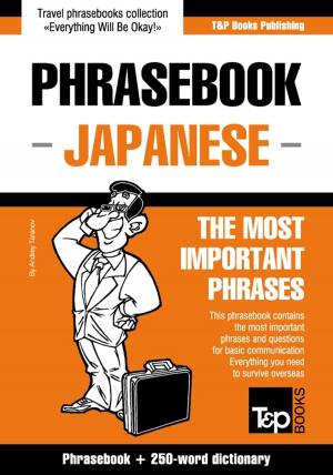 Book cover of English-Japanese phrasebook and 250-word mini dictionary