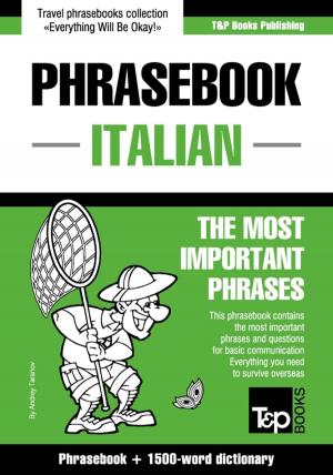 Book cover of English-Italian phrasebook and 1500-word dictionary
