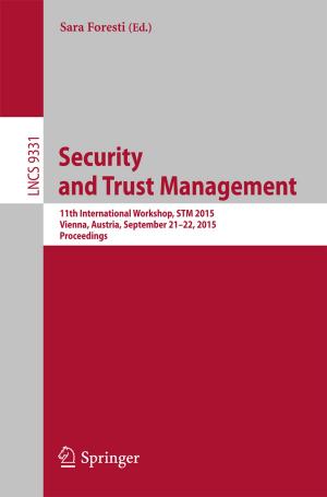 Cover of the book Security and Trust Management by Vitomir Šunjić, Vesna Petrović Peroković