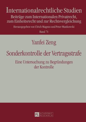 Cover of the book Sonderkontrolle der Vertragsstrafe by Renata Czekalska