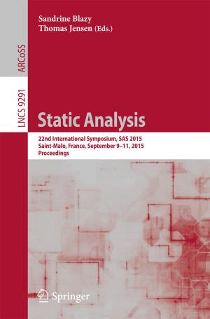 Cover of the book Static Analysis by Stamatis Karnouskos, José Ramiro Martínez-de Dios, Pedro José Marrón, Giancarlo Fortino, Luca Mottola