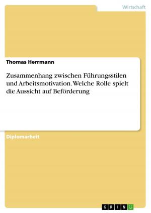 Cover of the book Zusammenhang zwischen Führungsstilen und Arbeitsmotivation. Welche Rolle spielt die Aussicht auf Beförderung by Matthias Joos