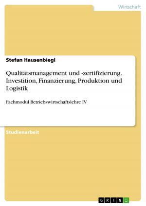 Cover of the book Qualitätsmanagement und -zertifizierung. Investition, Finanzierung, Produktion und Logistik by Sebastian Herrmann