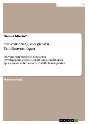 Cover of the book Strukturierung von großen Familienvermögen by Marcel Maier